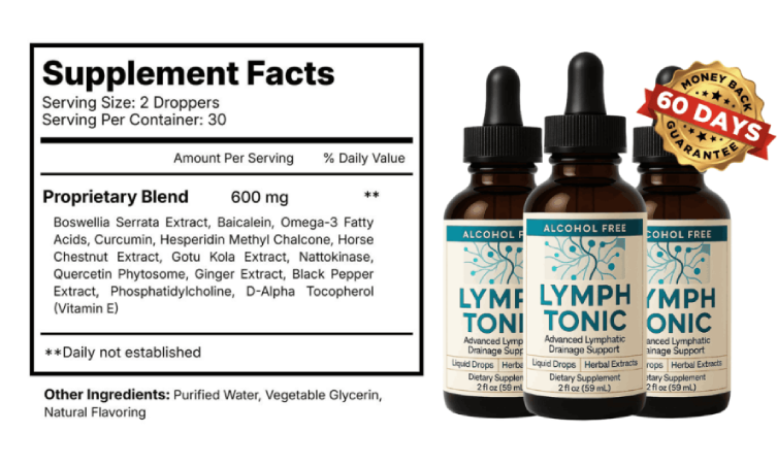 liquid herbal drops designed to support healthy lymphatic drainage and circulation